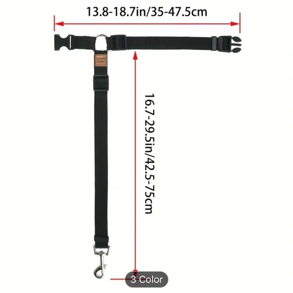 Black Rear Seat Retractable harnesses Pet Car Seat Belts - Picture 2 of 4